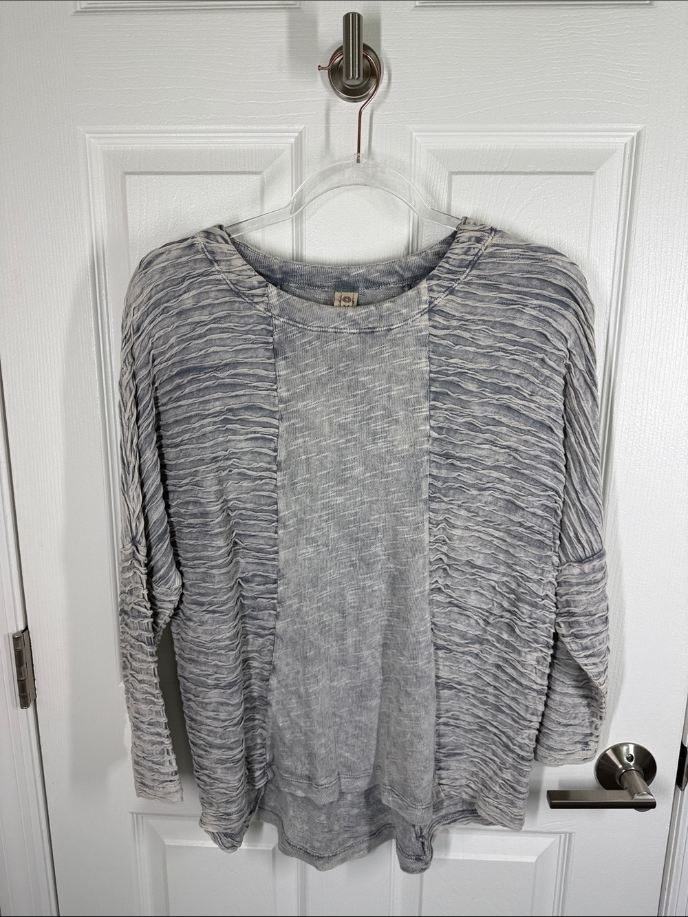 XCVI Wearables gray cotton ruched jersey top size medium